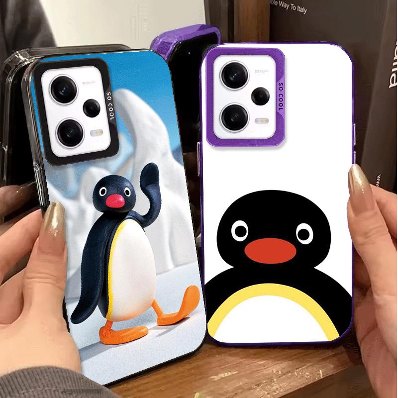 Мультяшный чехол P-Pingu Пингвин Ударопрочный чехол для телефона для Xiaomi Redmi Note 15 14 13 12 Pro Plus 11 11S 11T 5G Чехол Защита от падения Fundas