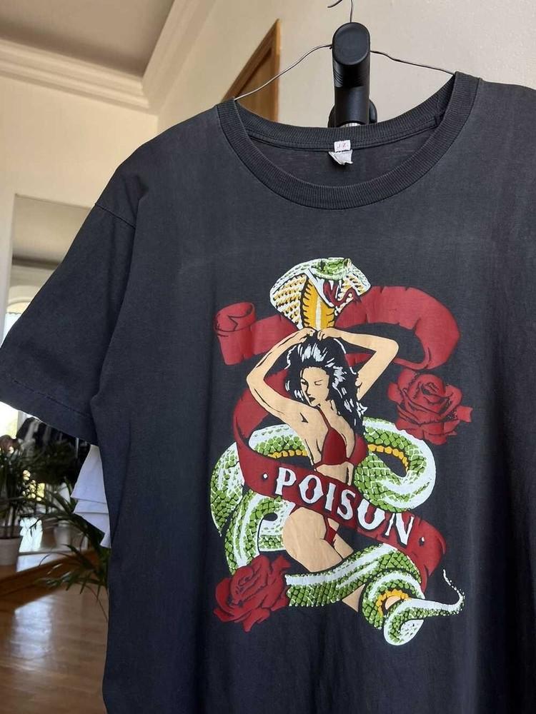 Vintage Poison Band T-shirt Black Cotton Tee All Sizes S-5XL BO1404 Unisex T-Shirt
