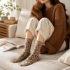 Mid-tube Length Thick Winter Socks Leopard Print Kawaii Socks Thermal Wool Socks  Christmas Gift