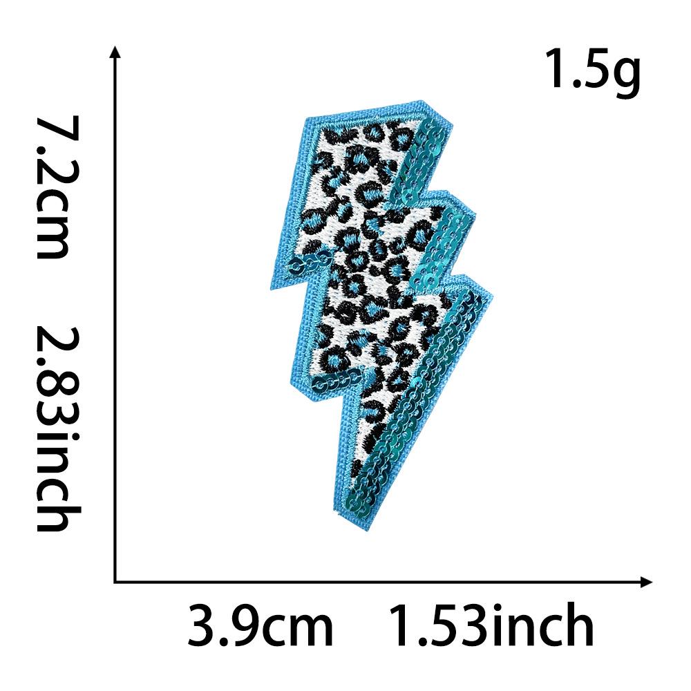 Leopard Print Star Plaid Glitter Embroidery Fabric Patch for DIY Hats and Bags