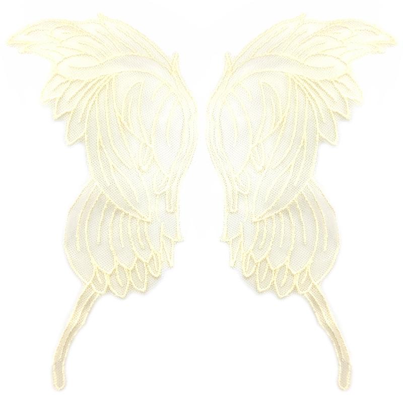 Кружевная сетчатая вышивка бабочка наклейка Бежевый к цветам прозрачная сетчатая основа вышивка DIY кружевные аксессуары симметричные цветочные детали