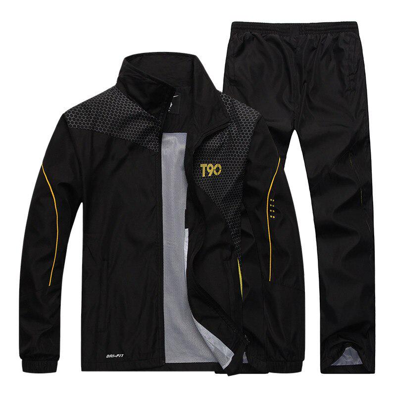 Men's Set Spring Autumn Men Sportswear 2 Piece Suits Jacket+Pant Sweatsuit Male Clothing Tracksuit