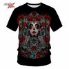 Skull Beer 3D Printed Gothic Horror Skull Men's Printed T-Shirt Party Street Casual T-Shirt Short Sleeve Round Neck Shirt Tops