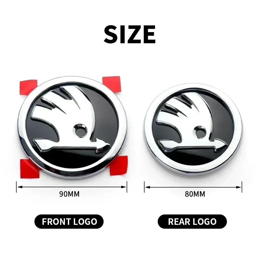 udrns1 for Skoda ABS Car Badge S Logo Octavia Rapid Fabia YETI A7 Superb KAMIQ Scala VRS Front Head Rear Tail Trunk Sticker