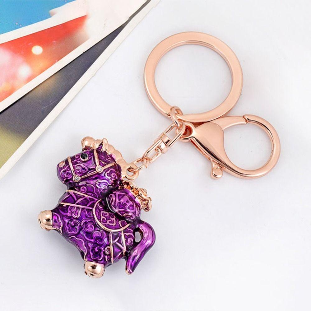 Exquisite Zodiac Horse Pendant Rhinestone New Year Pendant Fashion Horse Year Keychain Ornaments