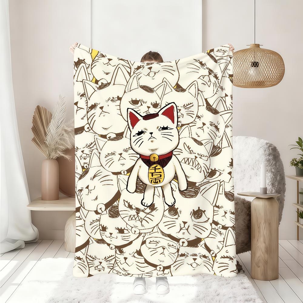 Manga anime T Turbo Granny cat Blanket Soft Throw Blanket for Home Bedroom Bed Sofa Picnic Travel Office Rest Cover Blanket Gift
