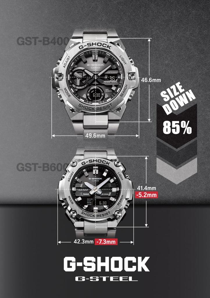 Watch Bluetooth Equipped with Solar Silver [Casio] G-Shock [] G-STEEL GST-B600D-1AJF Men's