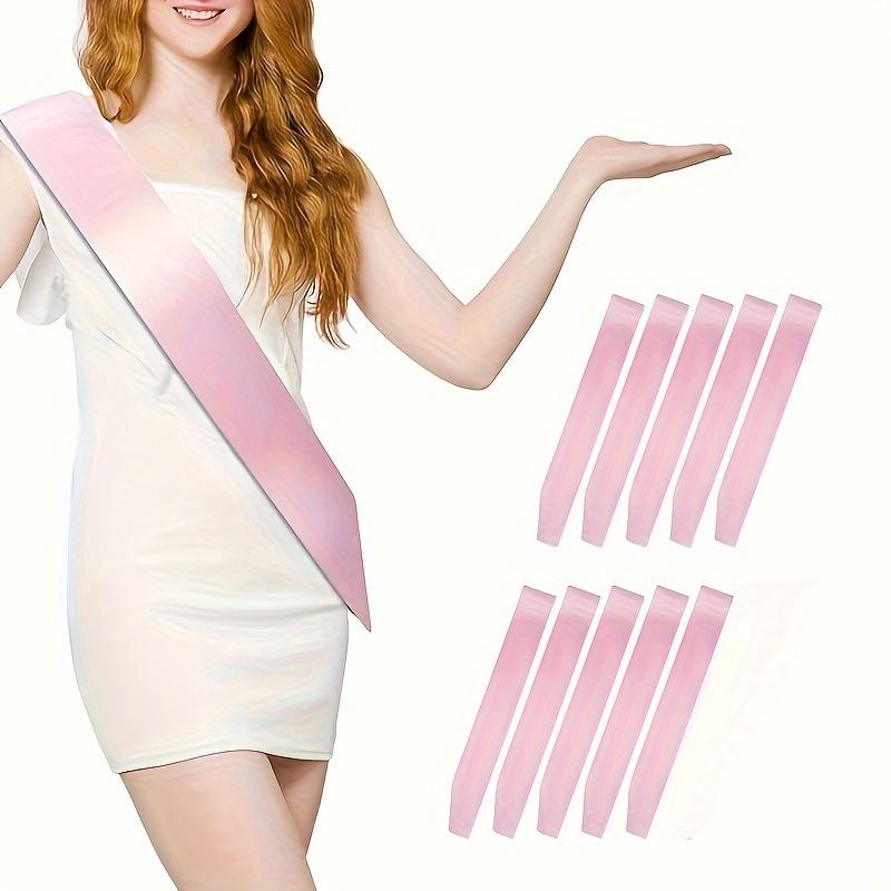 10pcs, Blank Satin Sashes Plain Sashes Party Accessory for Graduation Wedding Bachelorette Party DIY Supplies (White)