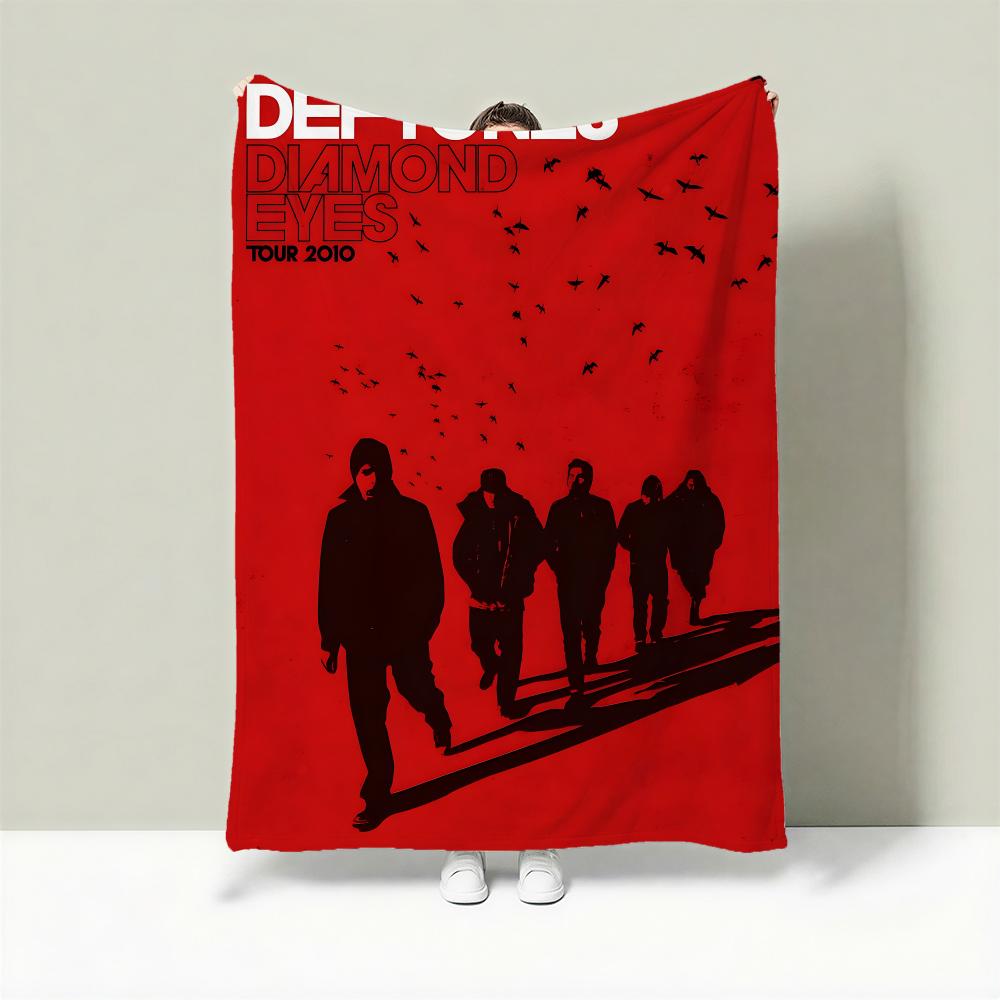 Band D-Deftones Throw Lightweight 240g Flannel Blanket Soft Skin-friendly for Summer Cooling