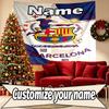 Custom Name Personalized Barcelona FC Soccer Print Tapestry, Wall Art Decor, Bedroom, Dorm, Apartment, LivingRoom, Party Backdrop, Gift for Birthday