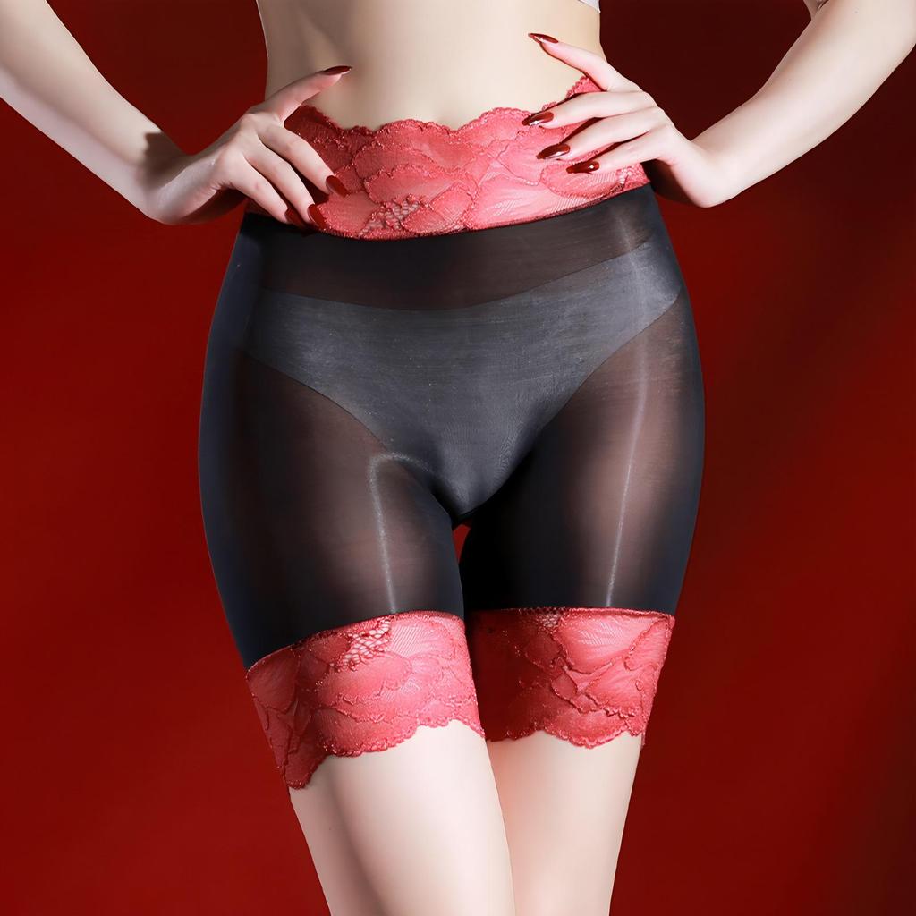 Очаровательные кружевные шелковистые прозрачные чулки-трусики средней посадки для мужчин и женщин