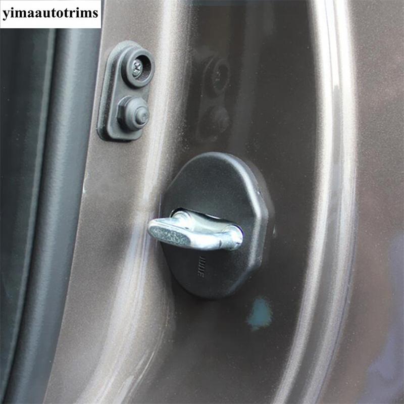 4Pcs Car Door Lock Buckle Plastic Protective Cover Kit Accessories For Mitsubishi Outlander / Pajero Sport / ASX 2013 -
