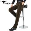 Men's High Waist Corduroy Pants - Thick, Casual Fit for Autumn/Winter
