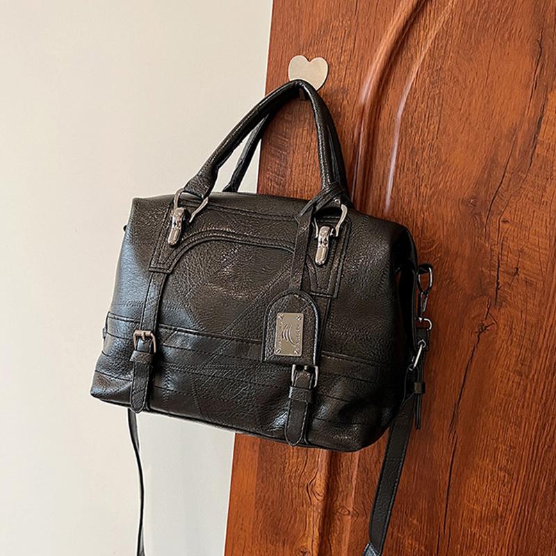 Контрастные цвета молнии PU Мягкая поверхность сумки с верхней ручкой Повседневные большой емкости женские сумки