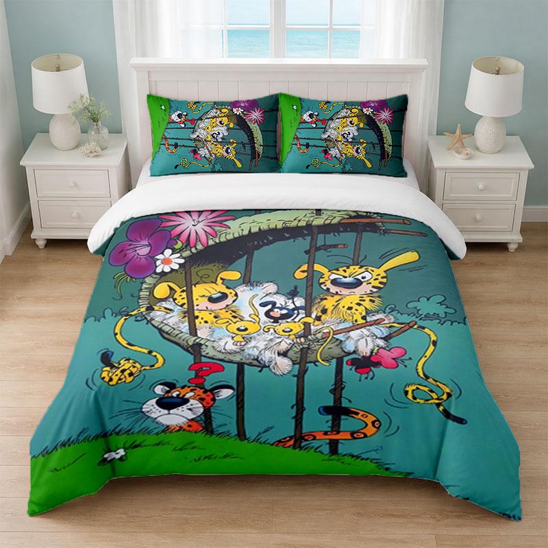 Marsupilami Bedroom 3Pcs Bedding Set Soft Bed Sheet Pillowcases Home Bedding Decoration