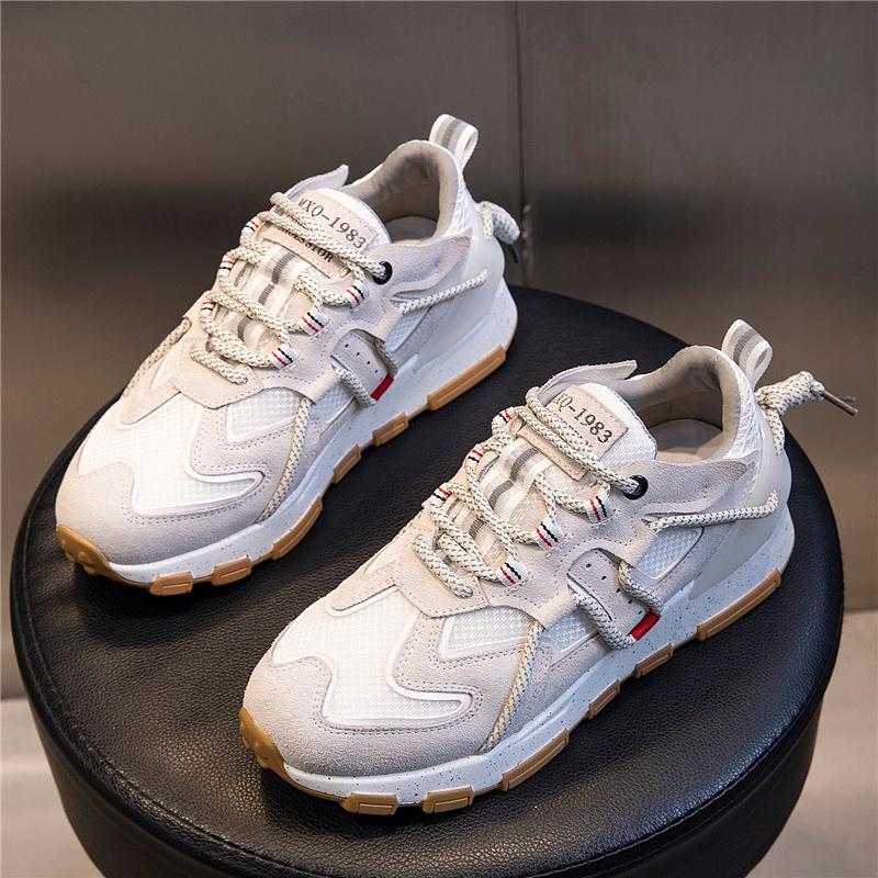 Dad shoes women's spring 2025 new thick-soled heightening casual leather women's shoes running breathable sports shoes children