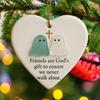 Heart-Shaped Sea Glass Friendship Ornament Handmade Sea Glass Angel/Ghost Ornament for Christmas Tree Timeless Friendship Keepsake