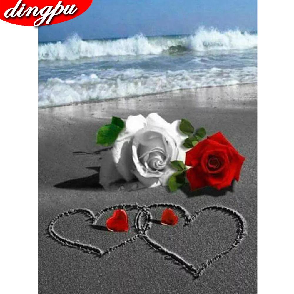Diamond Painting Flower Cross Stitch Kit Diamond Embroidery Full Set Flower Rhinestone