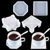 Coaster Silicone Resin Mold Coaster Storage Box Round Square Octagon DIY Art Craft Cup Mats Making Mould