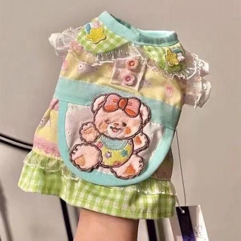 Pet Lace Floral Dress Teddy Bear Poodle Shih Tzu Dog Cat Lightweight Apparel