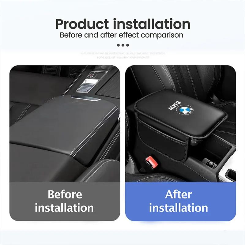2025 Hot Car Armrest Box Pad Leather Auto Armrest Mat Car Accessories for BMW M Power Performance M3 M5 X1 X3 X5 X6 E46 E39 E90