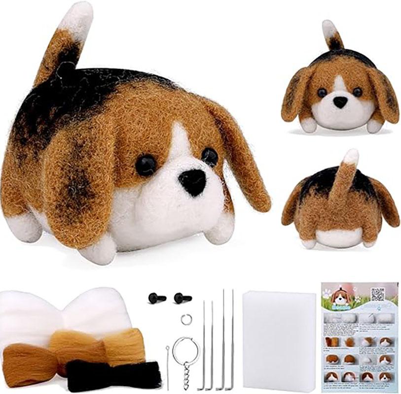Милый комплект материалов для войлока из шерсти животных, набор для войлока с иглами для кошек и собак, набор для войлока с иглами для самостоятельной работы, незаконченный набор для самостоятельной работы с шерстяным войлоком