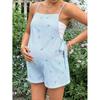 Maternity Overalls Shorts Printed Adjustable Waist Casual Sweet Loose Fit