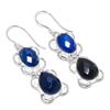 Sapphire Natural Gemstone 925 Sterling Silver Jewelry Earring 2.32" I6i42