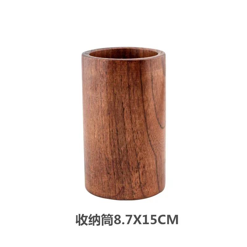 Деревянные ложки для приготовления пищи, деревянная посуда для приготовления пищи с держателем для посуды, набор кухонных принадлежностей из тикового дерева