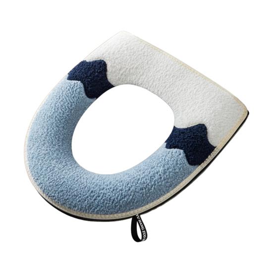 Чехол на сиденье унитаза, ультра мягкий, сохраняет тепло, зимний цвет, плюшевый коврик на молнии, коврик для туалета с ручкой для отеля