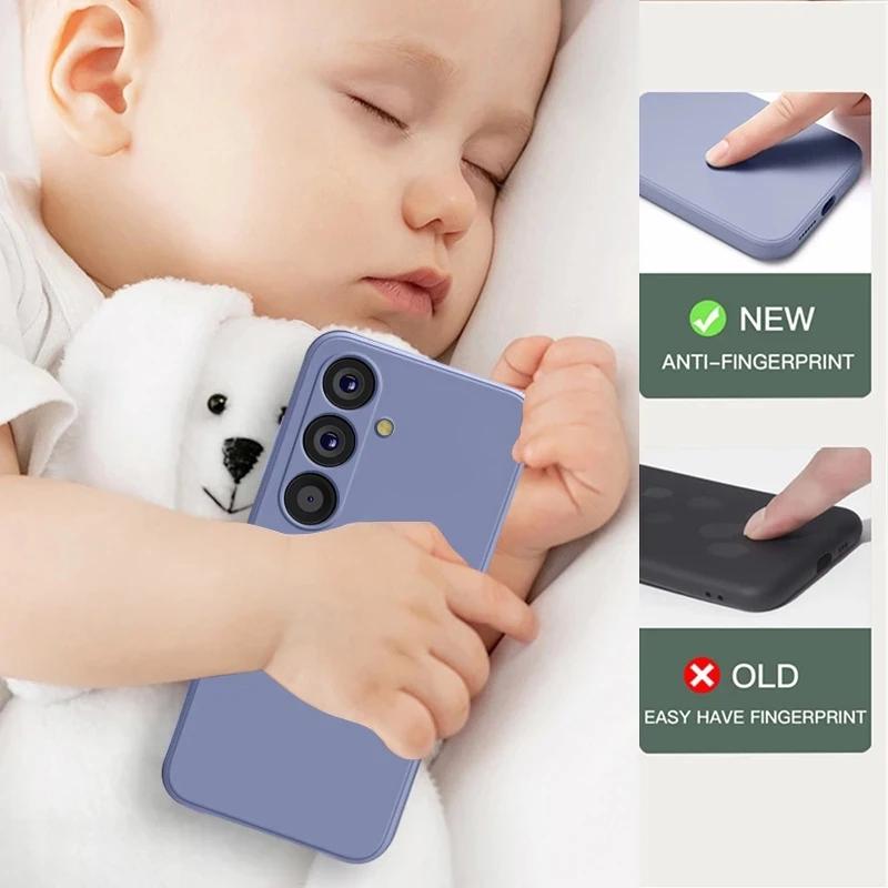 Galaxy S24 S23 Ultra S22 S25 Liquid Silicon Phone Case For Samsung Galaxy S24 Plus S23 S22 Ultra A54 A55 Soft Shockproof Cover