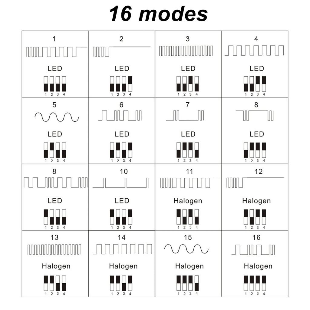 4 шт. Контроллер мигания стоп-сигнала, модуль мигалки для автомобиля, DC9-26V, LED мигалка, стробоскопический контроллер, 16 режимов, регулируемый, для автомобиля, мотоцикла