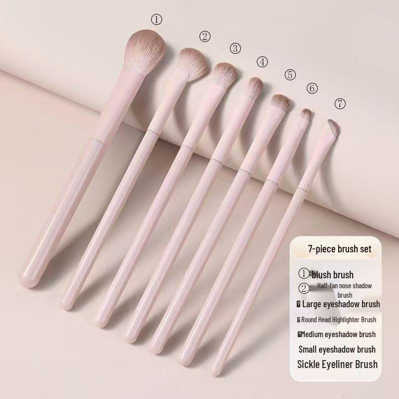 Tao Yao Portable Makeup Brush Set: Eyeshadow, Blush, Contour, Blending, Nose Shadow, Foundation Brushes with Storage Bag