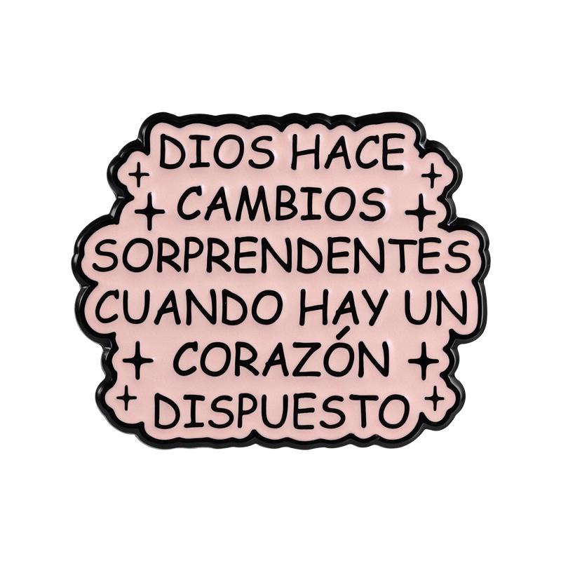 Spanish Quotes Series Enamel Pins JW.ORG Bible Verse Octagon Stop Sign Motivational Phrase Brooches Lapel Badge Jewelry Gifts
