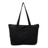 Simple solid color large-capacity tote bag women's new casual and lightweight shoulder bag, college student class cloth bag can be determined