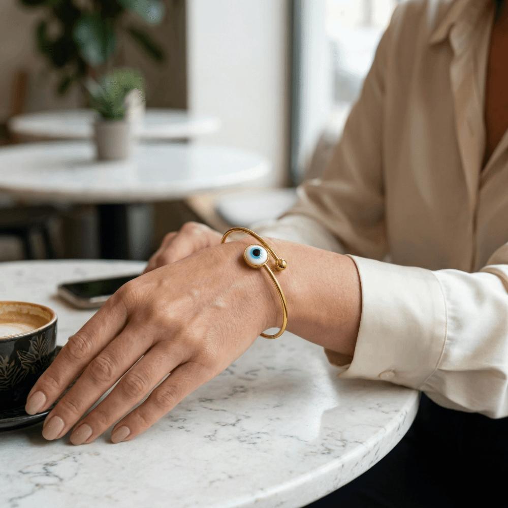Personalized Demon Eye Bracelet Gothic Blue Eye Ring Adjustable Creative Bangle Special Occasions