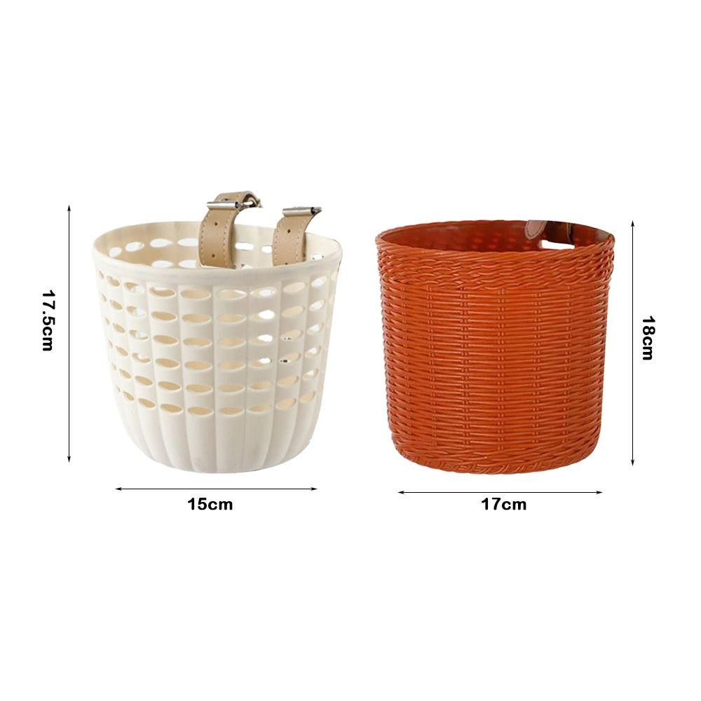 Retro Woven Front Handle Carrier Plastic Children's Bicycle Scooter Basket Front Riding Basket