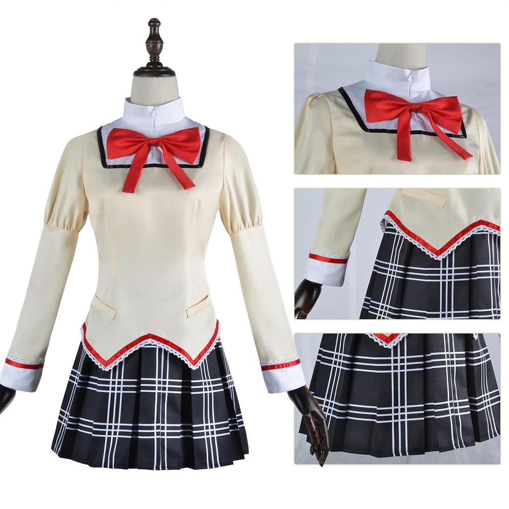 [молочное время] Puella Magi Madoka Magica Акеми Хомура Косплей Хэллоуин Аниме Униформа (L)