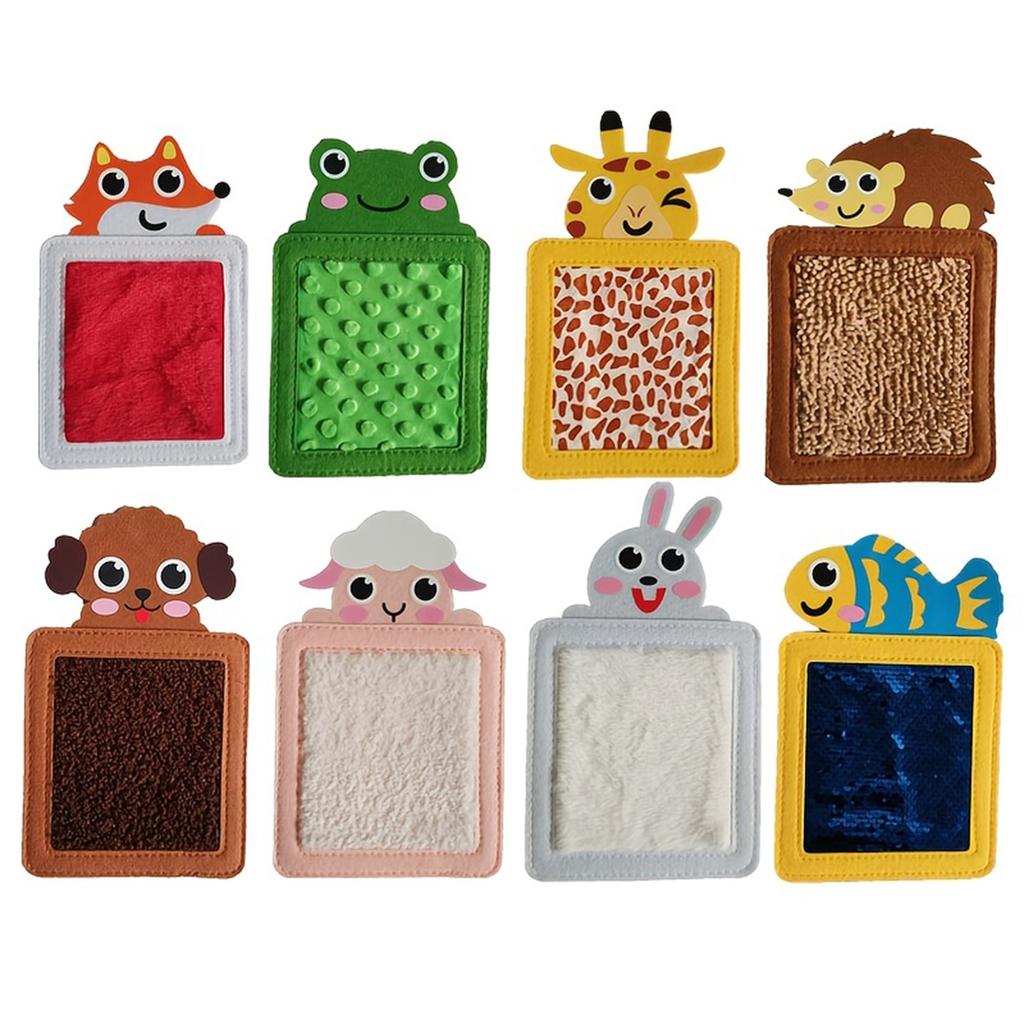 8 шт. Детский сенсорный коврик с животными Сенсорный коврик Животный мех Тактильный сенсорный коврик