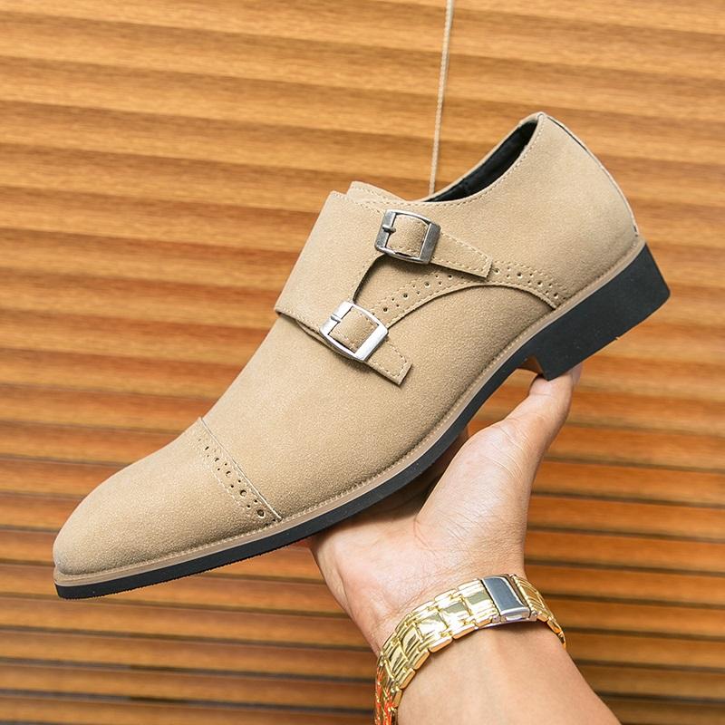 Модная мужская обувь лоферы с ремешком-монком, с острым носком, в стиле ретро, из лакированной кожи, повседневная, дизайнерская, мужская, для формального свадебного платья, для выпускного вечера