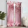 2 шт., универсальные полиэстеровые прозрачные шторы для украшения дома Розовые с цветочным рисунком для использования в спальнях и гостиных