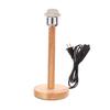 E27 Lamp Socket Circular Solid Wooden Base Holder With Cord On Off Switch For Table Lamp Bedside Lamp Holder For Home Lighting