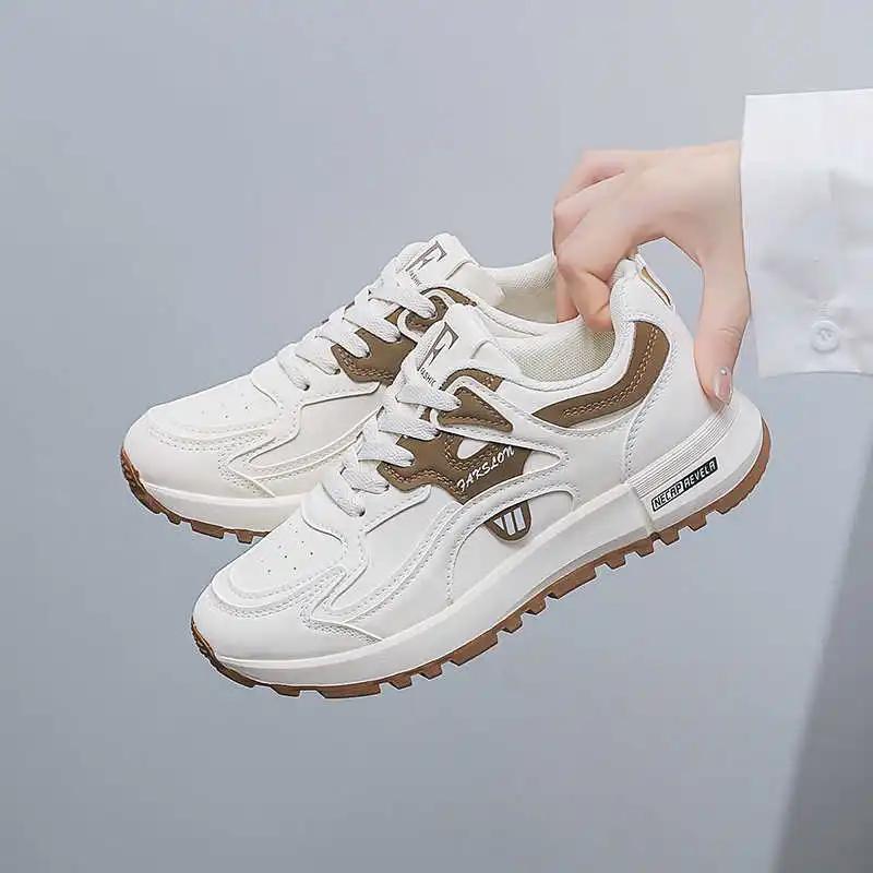 Коричневые ботинки хай-кат из искусственной кожи, женские ботинки, кеды для скейтборда и тенниса, спортивная обувь, супер распродажа, трендовые сапатени, милые