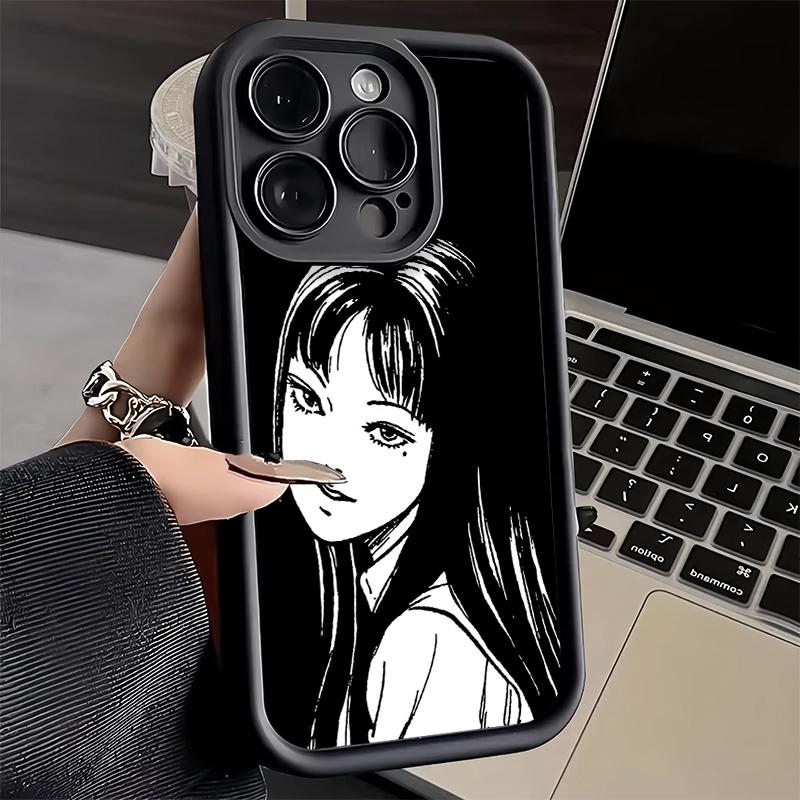 Чехол для телефона iPhone 17 Air 16E 15 16 Pro Max Японский Хоррор Аниме Чехол 14 Plus 13 12 Mini Мягкий Силиконовый Fundas