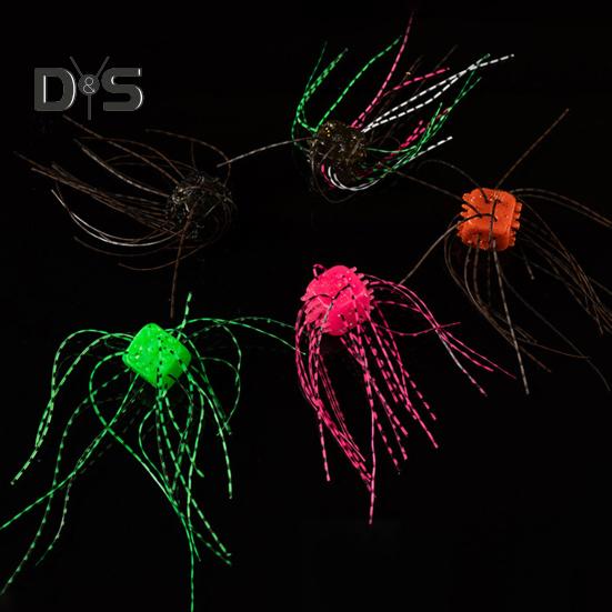 10 шт. 1,4 см/4 г мягкие приманки в форме кубиков с юбкой, медленно тонущие цветные искусственные приманки из ПВХ для ловли пресноводного соленого окуня, сома, рыболовные принадлежности