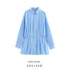 Kaslead New Arrival Women's Clothing Fashion Style Fashion Wide Pleated Design Shirt Style Dress 6929087
