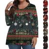 Women's Fashionable Casual Long Sleeved Plus Size  Print Top Plus Size Floral Print Top