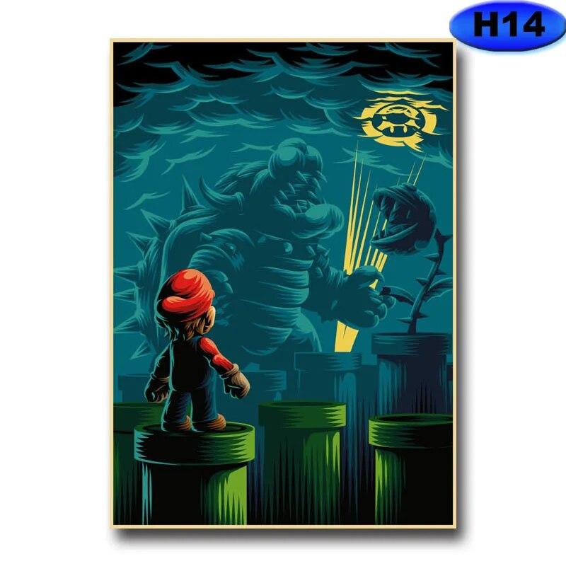 Современное украшение для дома, живопись, HD принты, постеры с видеоиграми, крафт-бумага, винтажный плакат, настенная наклейка, декор для комнаты, бара, кафе