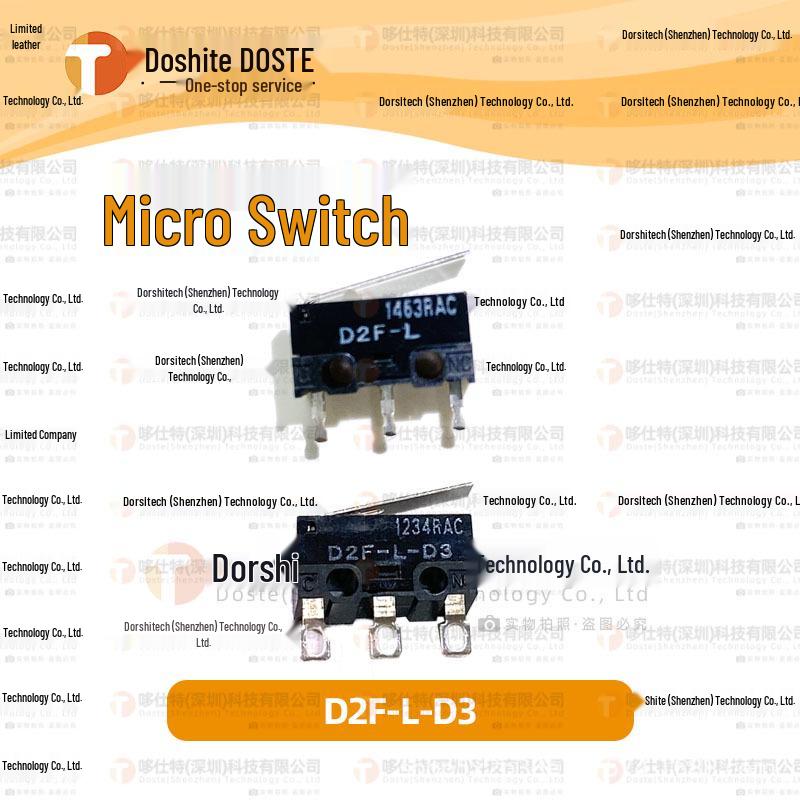 Микровыключатель Omron D2F-L-D3 с прямым рычагом