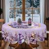 Purple Christmas Tablecloth Santa Claus Table Cover Christmas Party Table Decorations for Home Kitchen 2025 Xmas Gifts Navidad